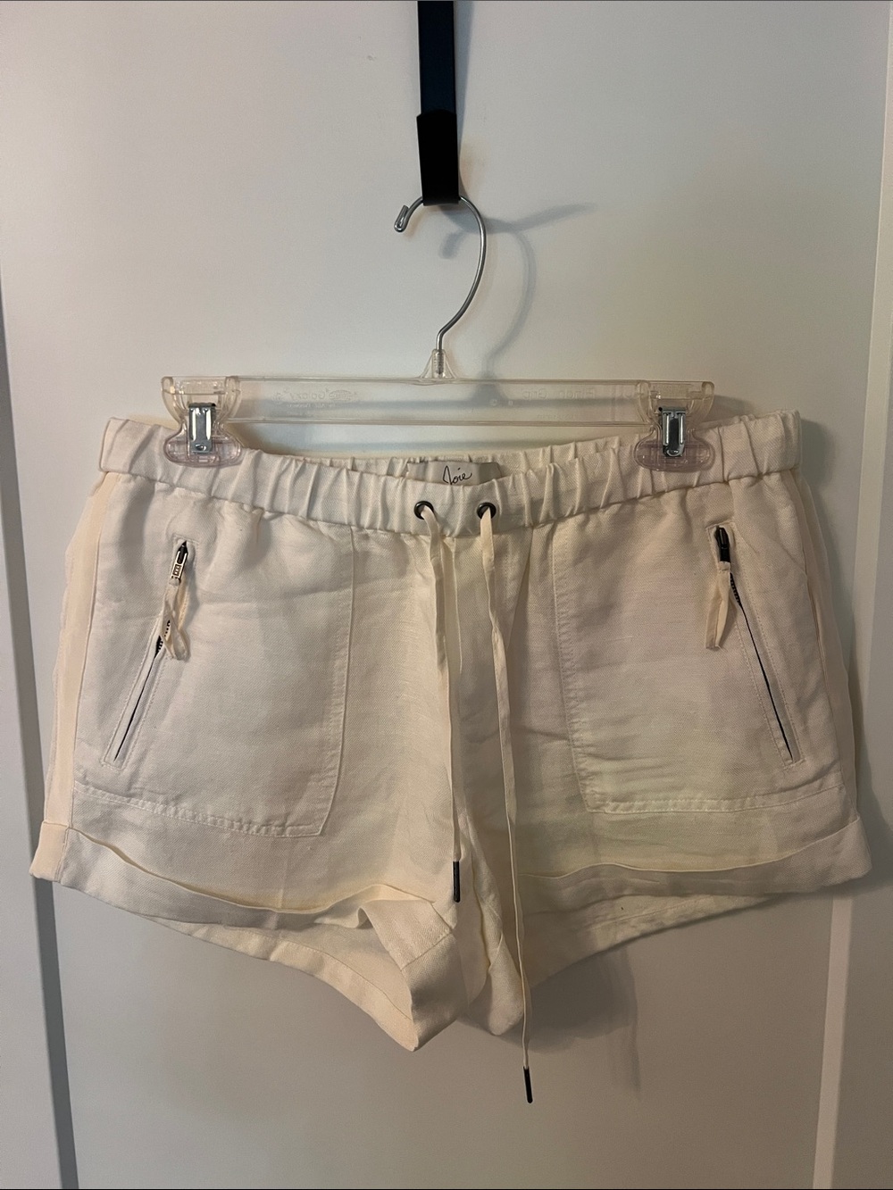 Joie Linen-Blend Drawstring Women’s Shorts - porcelain